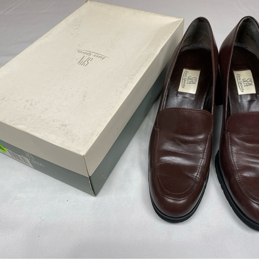 Easy Spirit Women’s Heeled Dark Brown Loafers